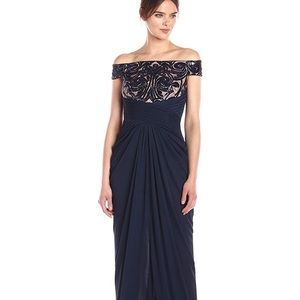 Adrianna Papell off shoulder evening gown